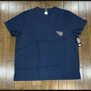 Unisex Concepts Sports Navy Blue NFL Tennessee Titans Nurse Scrub Top